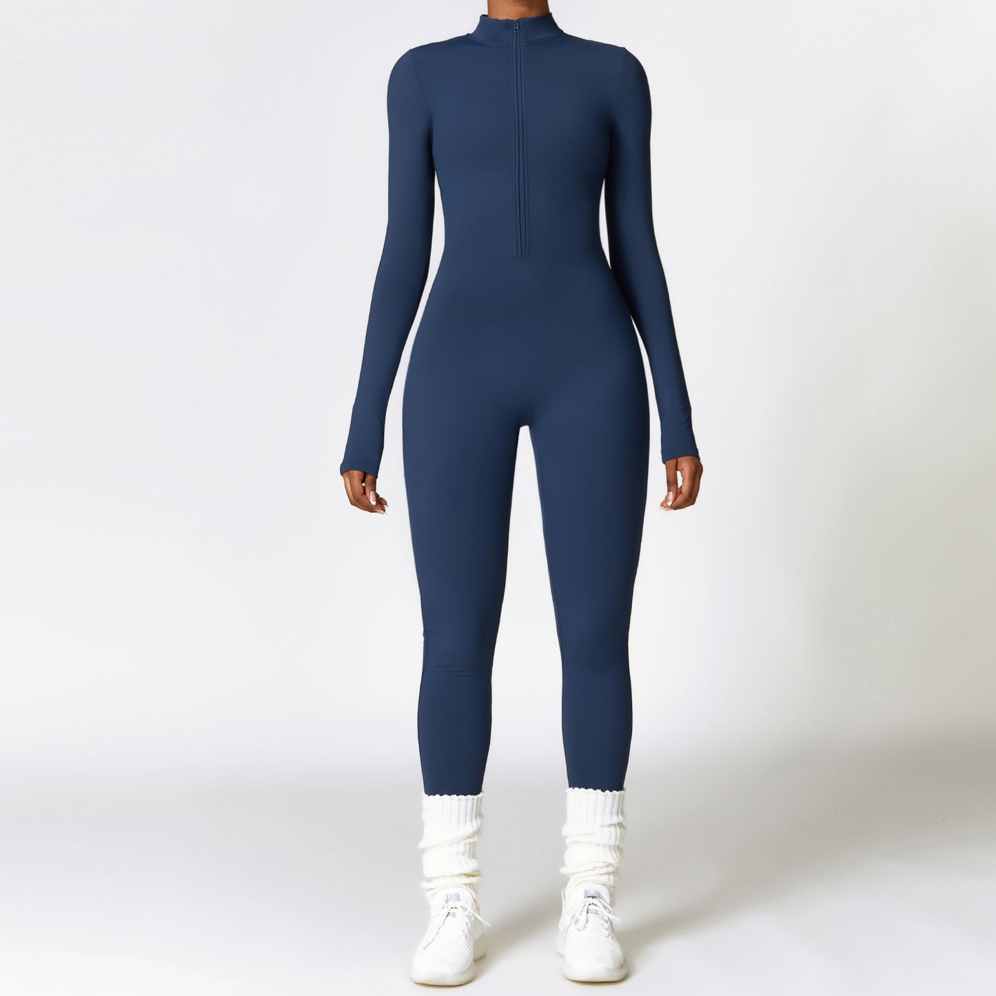 Warm Zipper Long-sleeved Jumpsuit Yoga Pants